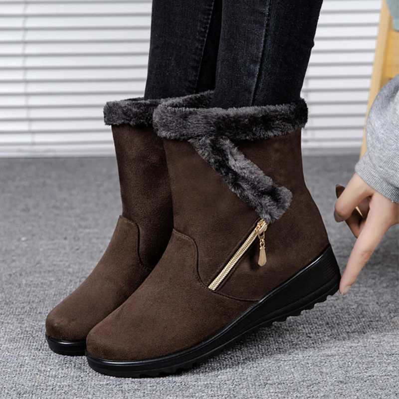 Snow Boots Women Winter 2022 New Plus Velvet Woman Shoes Warm Boots Thick Cotton Shoes Furry Black Women Boots Botas De Mujer