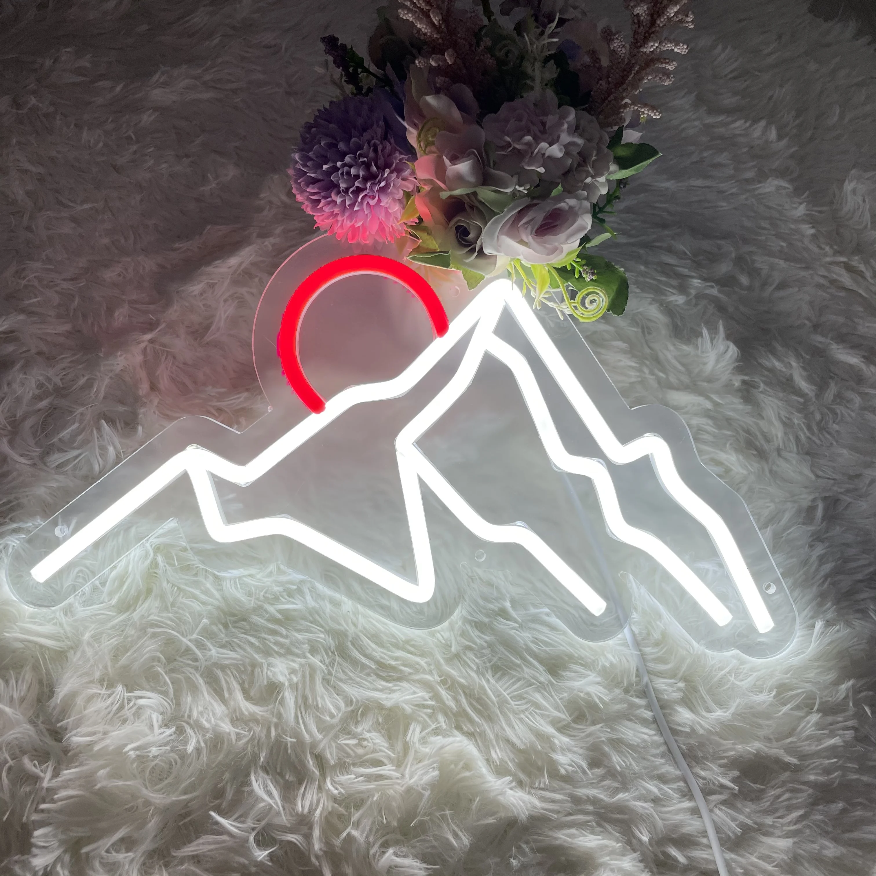 

Mountain Neon Wall Art Landscape Neon Sign Mountain Custom Led light Wall Decor Bedroom Night Lamp for Kids Wedding Party Sign