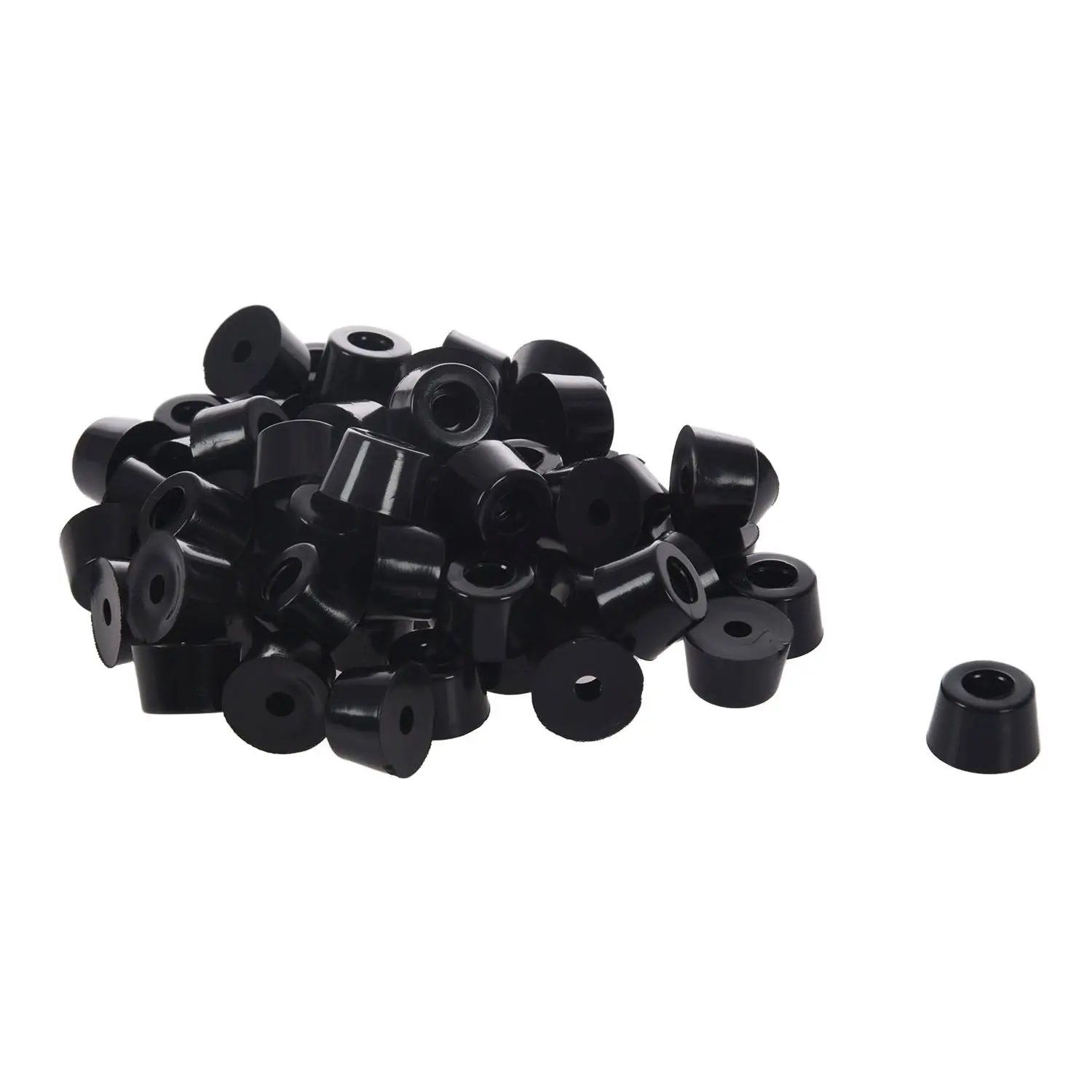 

60 Pcs Universal TapeRed Black Rubber Feet Bumper Pad Washer 15mmx10mm