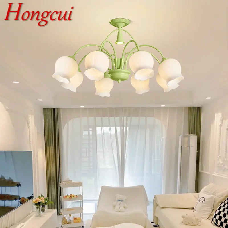 

Hongcui Green Hanging Ceiling Lamp LED Creative Aromatherapy Candle Design Pendant Chandelier Light for Home Bedroom