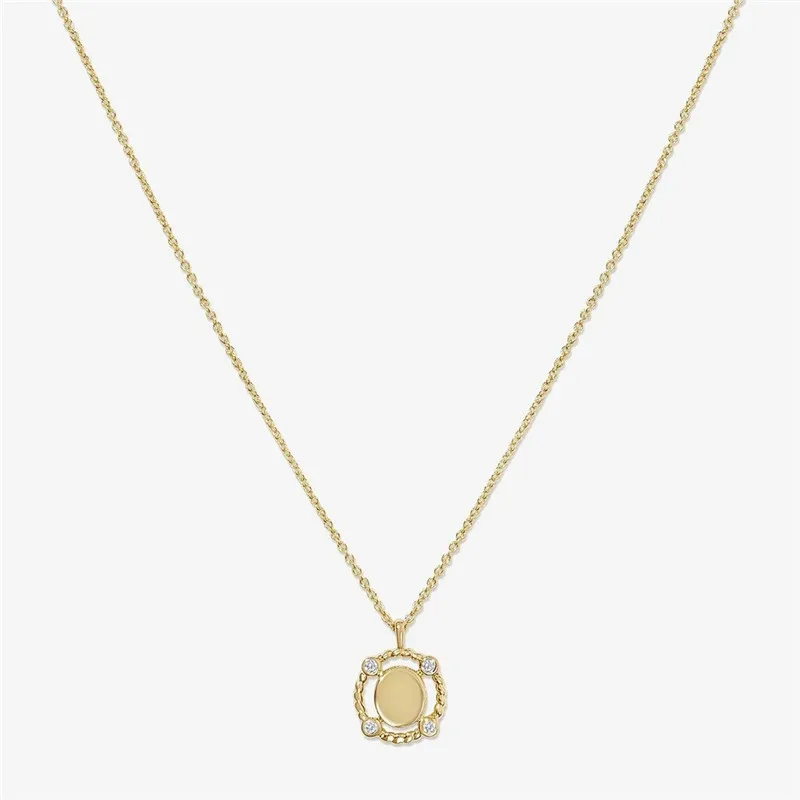 

2022 New Fashion Women Temperament Vintage Zircon Medallion Pendant Necklace Women Retro Party Zircon Medallion Pendant Necklace