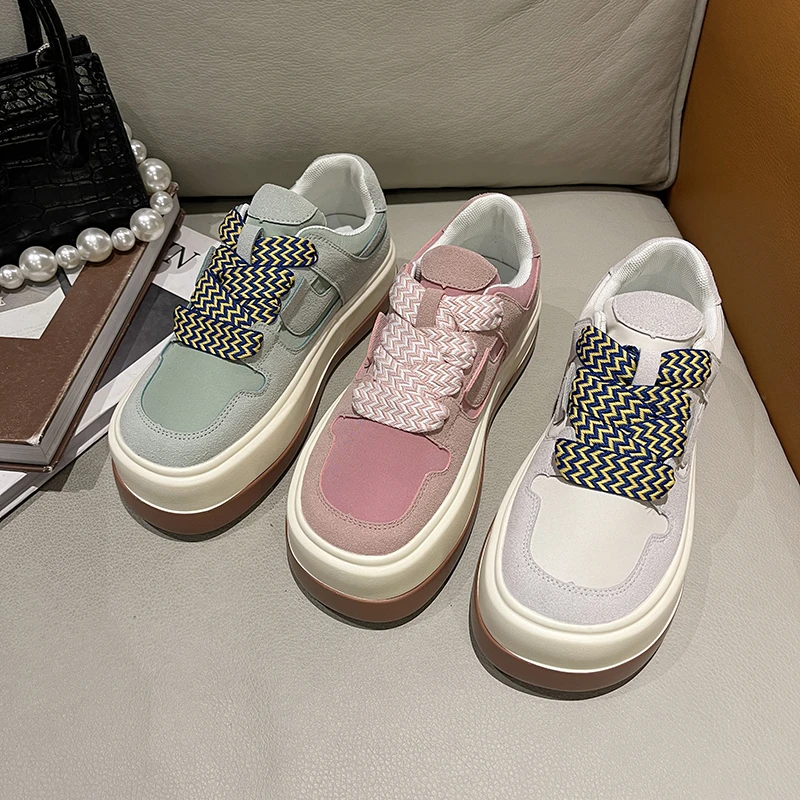 

Женские туфли на толстой подошве, повседневные туфли белого цвета с высокой толстой подошвой, в стиле ретро, для весны, 2022