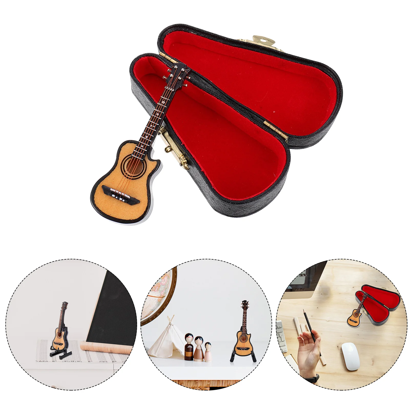 Guitar Miniature Mini Ornament Musical Statue Instrument Modelsinstruments Electric Model Micro Landscape