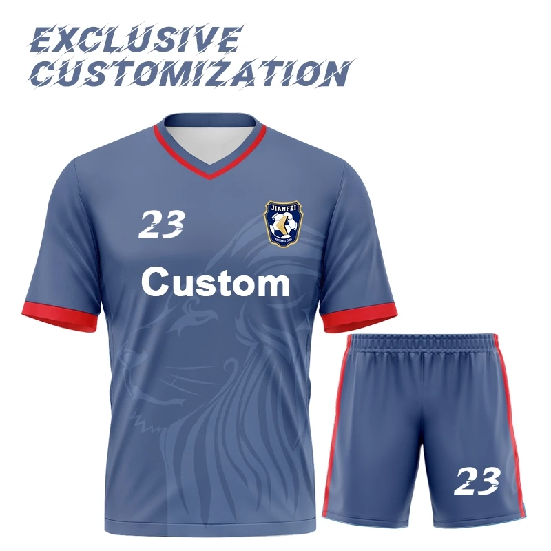 

Персонализированная сублимационная Футбольная форма большого размера, Джерси для футбольной команды с вышитым логотипом VL159