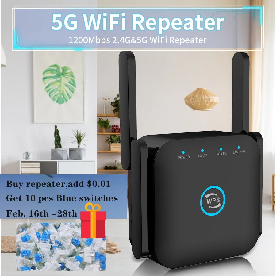 Wi-Fi-маршрутизатор РЕТРАНСЛЯТОР 1200 Мбит/с 2 4 ГГц 802.11N/B/G |