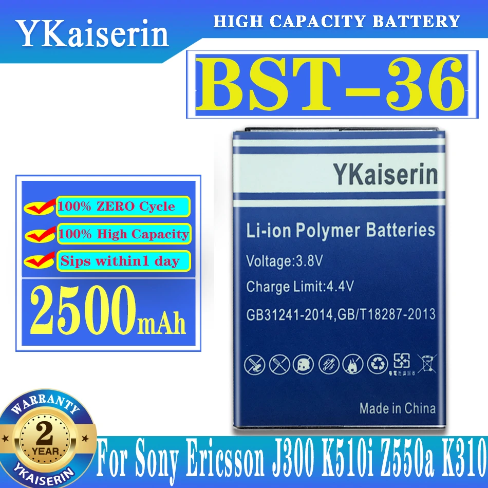

Battery BST-36 BST36 2500mAh For Sony Ericsson J300 K510i Z550a K310 J300C X0001 Z550C K320 K310i W200 Z550i Z558 K310c K510c