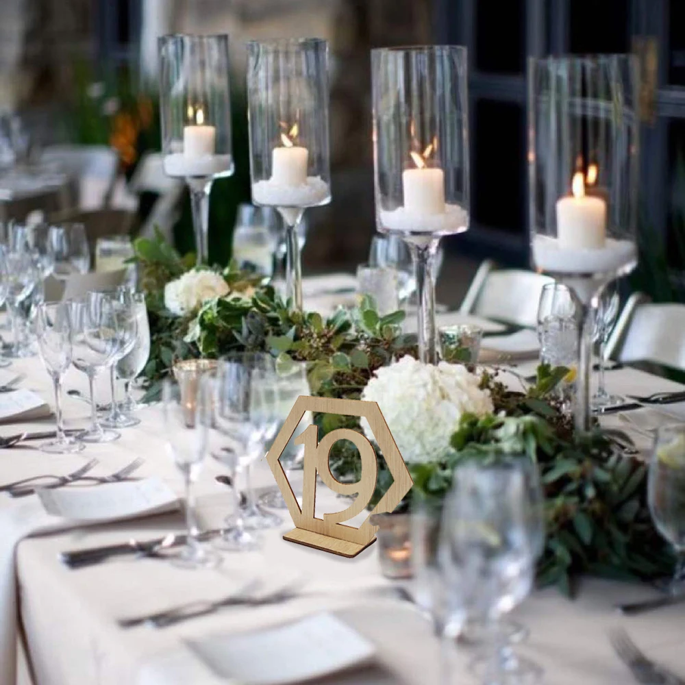 1-20 деревянные цифры для стола шестигранное деревянное сидение держатель карт