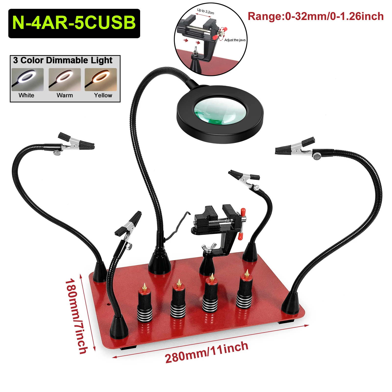 

NEWACALOX Паяльный инструмент "Третья рука" с магнитным основанием