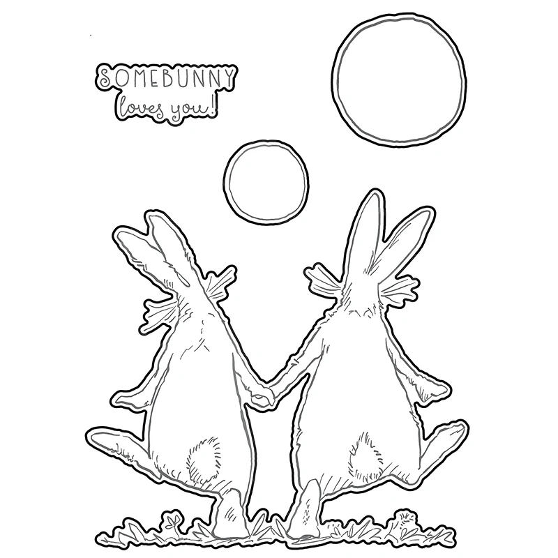 Новинка 2024 закат кролики любовь чувства слова солнце прозрачный штамп и