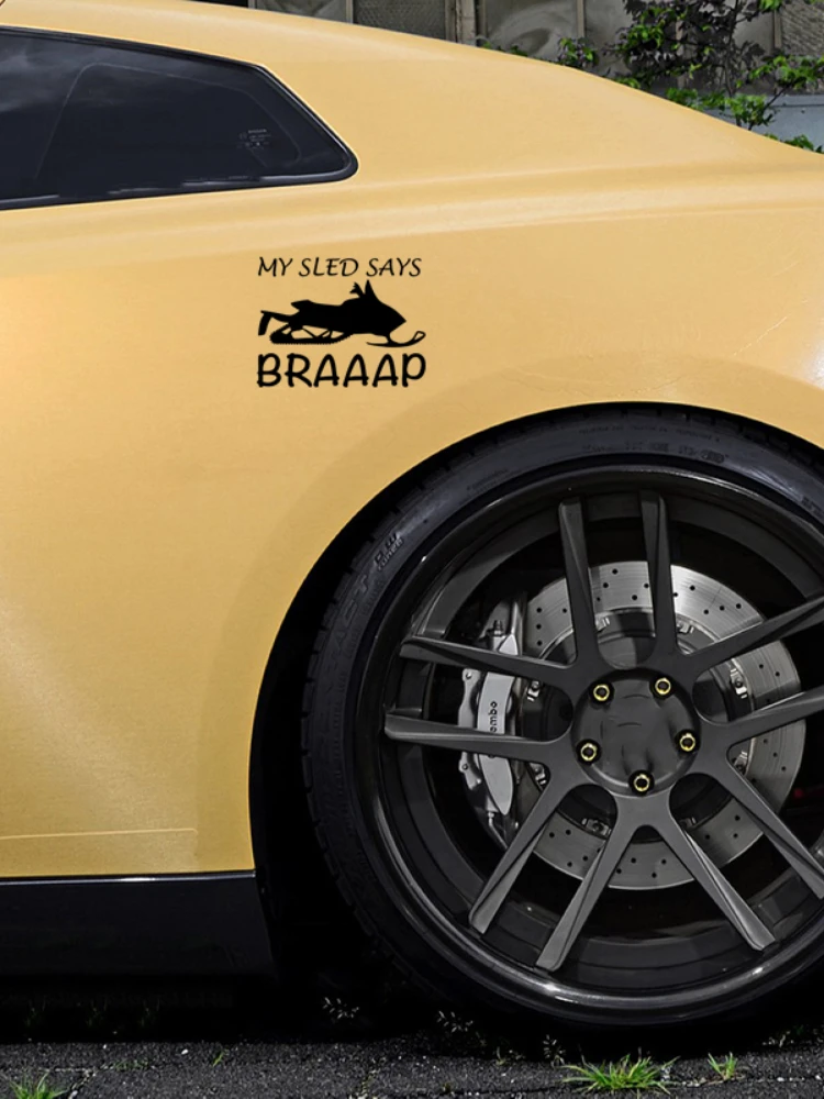 Наклейка на машину OFK My Sled говорит катание лыжах Ду Арктический Кот снегоход звук