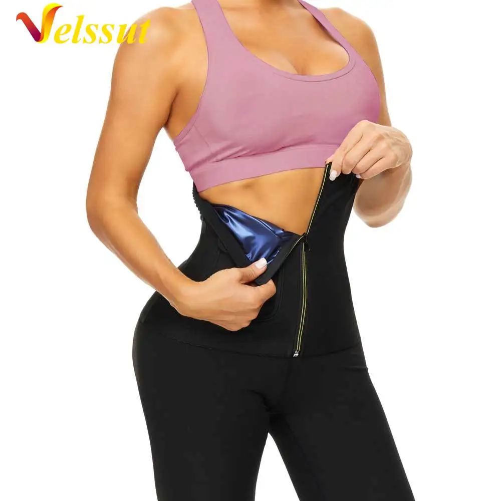 

Velssut Women Waist Trainer Fajas Latex Belly Belt Slimming Weight Loss Band Corset Trimmer Colombianas Body Shapers Black