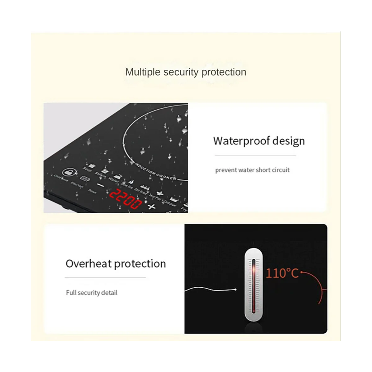Портативная индукционная варочная панель 8 температурная сенсорная горелка
