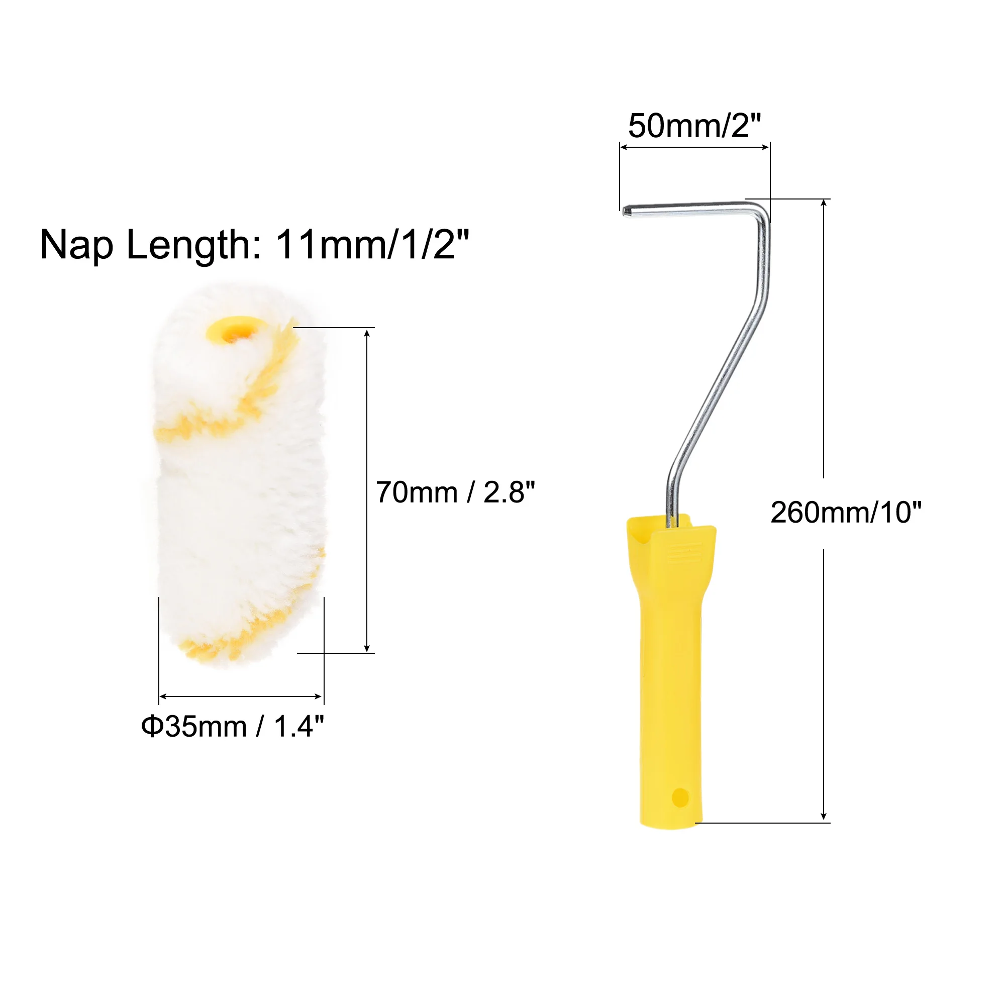 Uxcell Набор роликов для покраски роликовые чехлы из акриловых волокон 2 8 дюйма и