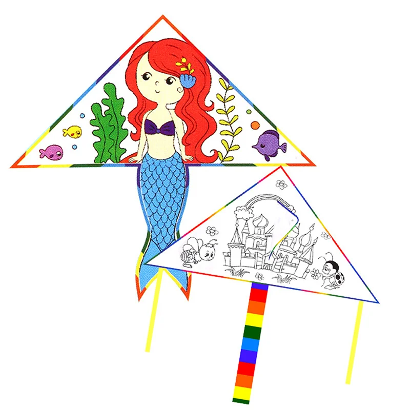

Parent-child Painting Kite Handmade Kite DIY Material Homemade Outdoor Toys Children Children Kite Flying Hand-painted Blank