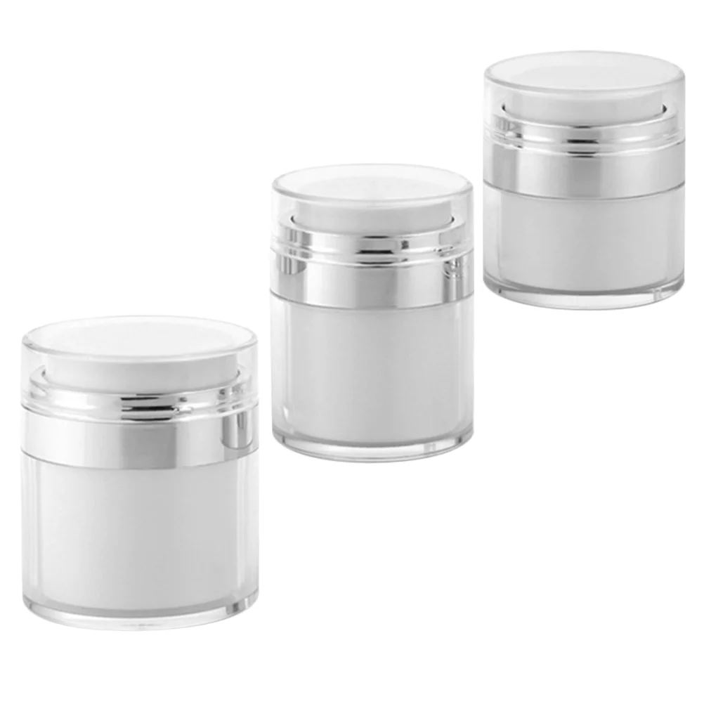 

3 Pcs Lotion Spf Bottles Round Travel Creams Airless Jar Storage Box Sun Screens Containers Empty