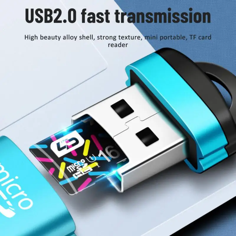 USB 2.0 Mini High Speed Card Reader Micro SD Memory Card Adapter With Keychain For Computer Laptop Notebooks Phone Accessories