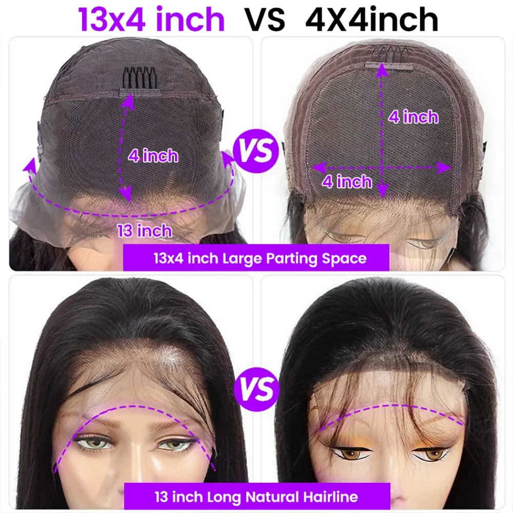 Бразильские парики из человеческих волос на сетке спереди для черных женщин 4x4 с