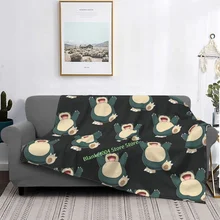 Happy Snorlax Excited Throw Blanket 3D printed sofa bedroom decorative blanket children adult Christmas gift (3)