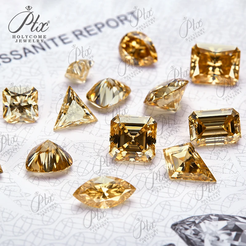 Муассанит бусины темного шампанского цвета ptx