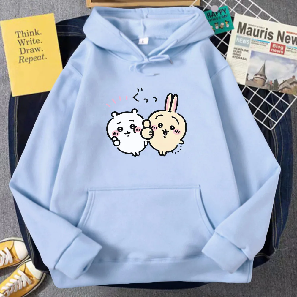 

Funny Chiikawa Graphic Hoodies Men's Autumn and Winter Woman Kawaii Yk2 Sweatshirt Harajuku Oversize Sudaderas Long Sleeve