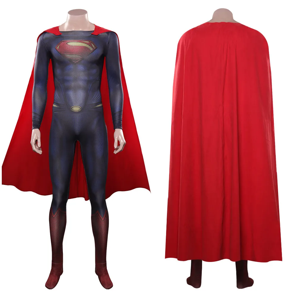 

Man Steel Chris Kent Jumpsuit Cloak Cosplay Costume Outfits Halloween Carnival Party Suit For Adult Men Male Boy Role play