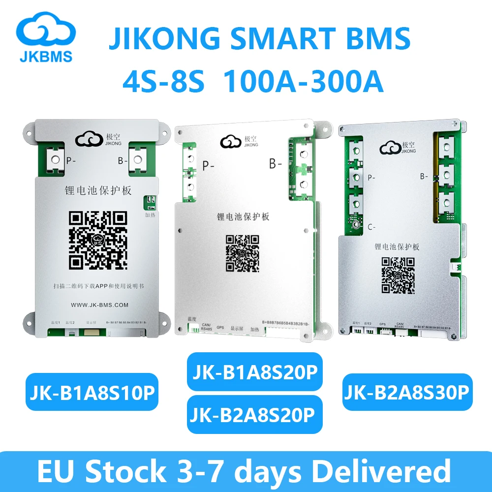 JIKONG JK BMS Active Balance 3S 4S 5S 6S 7S 8S 12V 24V 100A-300A Smart для литий-ионного Lifepo4 Lto Баланс батареи Heat