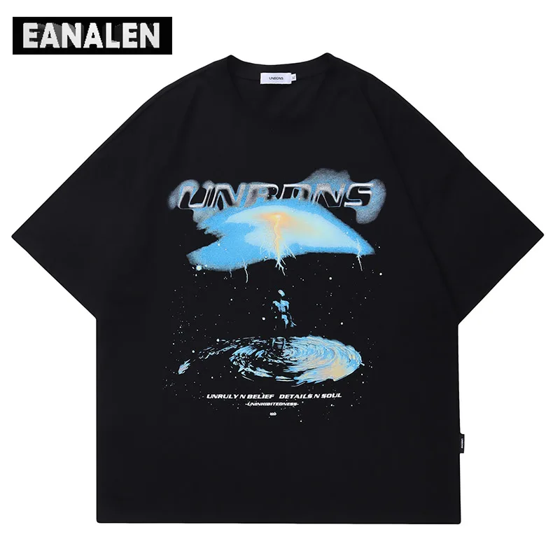 

Harajuku Vintage Universe Star Graphic Oversized Short Sleeve T-Shirt Men's Goth Rock Punk Streetwear Pop T-Shirt Women Grunge