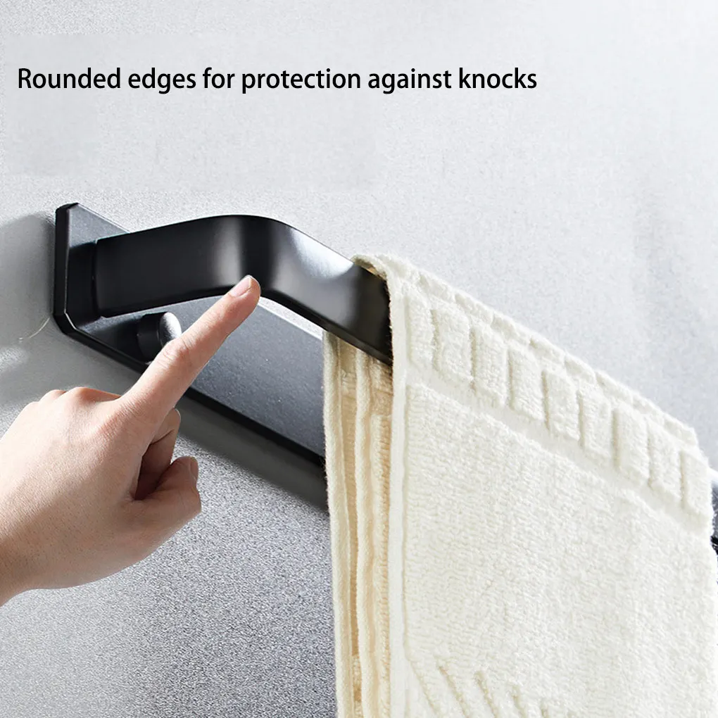 

Towel Holder Wall-Mounted Rack Anti-rust Hook Hangers Household Bathroom