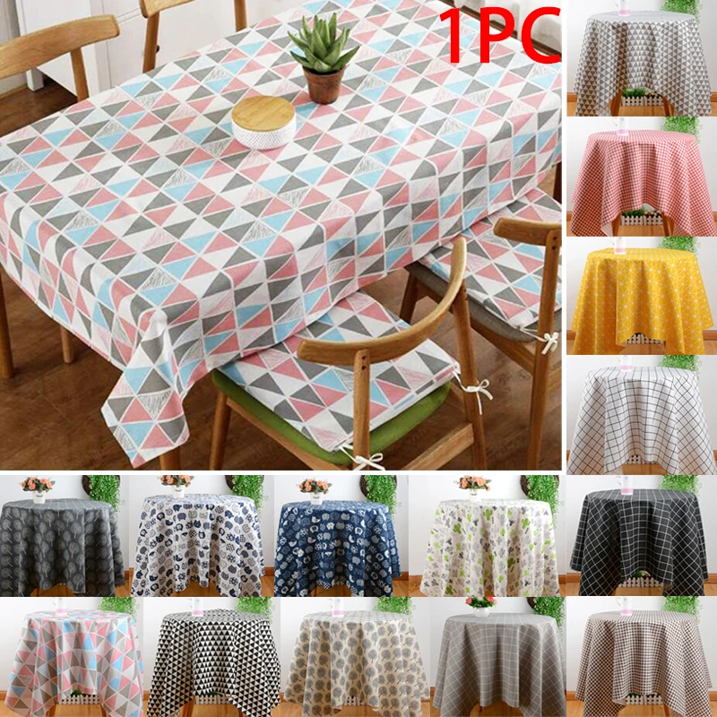 

Table Cloth Cotton Linen Dining Decorated Oil-proof Romantic Flower Printing Tablecloth Wedding Outdoor Mat Decoration