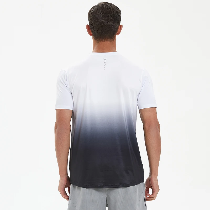 Casual Sports Tee Training Run Quick Dry Breathable Football Short Sleeves Fashion Gradient 3D Printed Gym Round Collar T Shirts