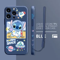 stitch stars cute cartoon case for apple iphone 13 12 mini 11 pro max xr xs x liquid silica gel phone capas 8 7 7s plus 6 6s bag