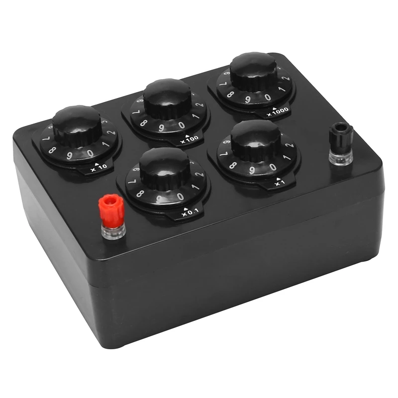 

Черная коробка сопротивления, железный переменный резистор 0-9999,9 Ом 165x125x60 мм для физического обучения