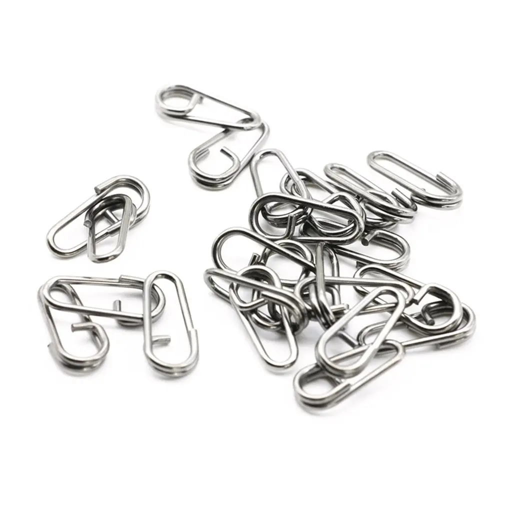 

50Pcs Steel Split Fishing lures Rings Lure Fishing Swivel Bent Head Oval Split Tackle 16mm 21mm Fishing Lures Rings