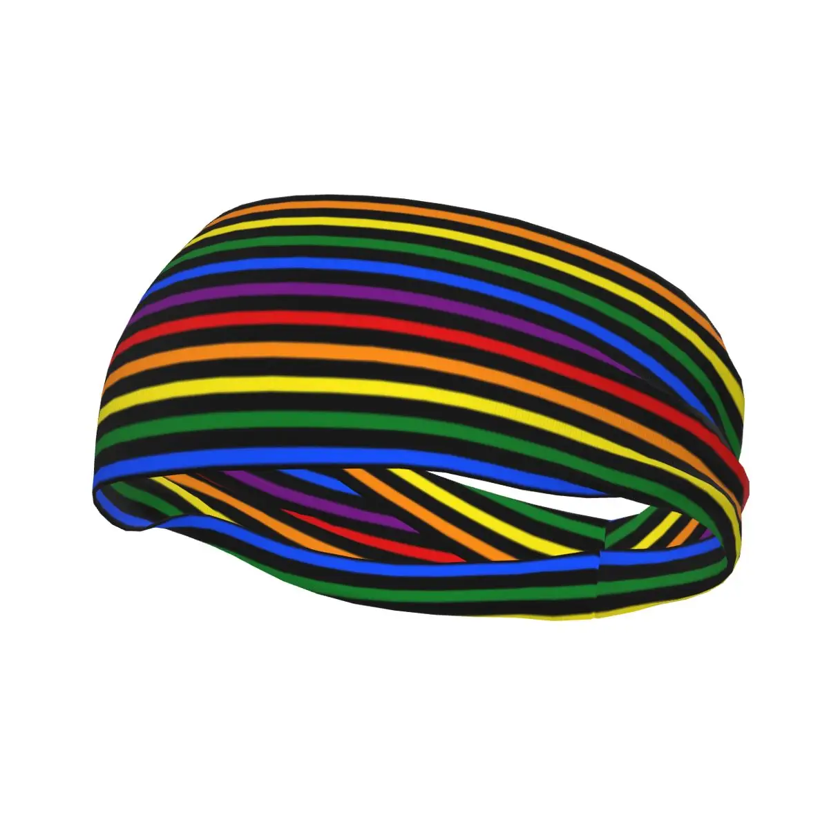 

Gay Pride Rainbow Stripes Women Sweatband Sweat Headband Stretch Elastic Fitness Sport Hair band LGBT Bisexual Queer Headwrap