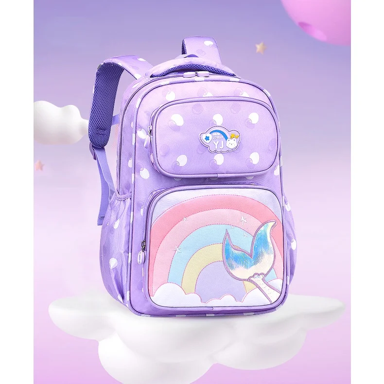 Sweet Girl Princess Sweet Mermaid Rainbow Backpacks New Primary Children Cartoon Fashion Schoolbags for Grade 1-4 Students Hot