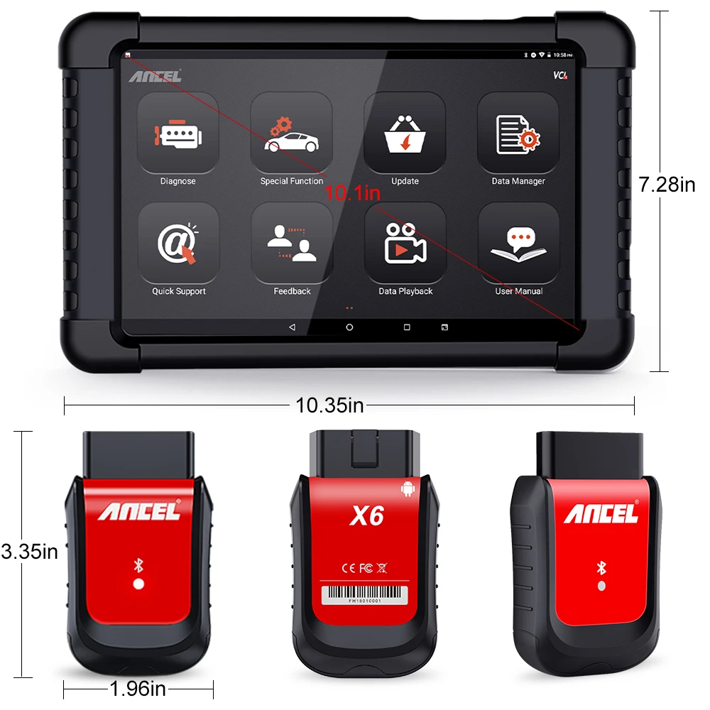 

Диагностический сканер Ancel X6 B-luetooth Obd2, профессиональный прибор для диагностики автомобиля, для подушек безопасности, масла, EPB, DPF, сброс, Авт...