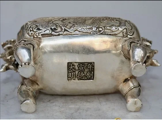Антикварная бронза Ming Xuande Years Long Zhen для тетрагональной медной курильницыantziong