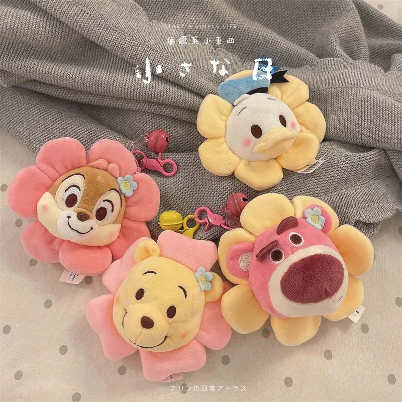 

Kawaii Plush Disney Donald Duck Keychain Pendant Cute Lotso Pooh Bear Backpack Pendant Cartoon Bell Keychain