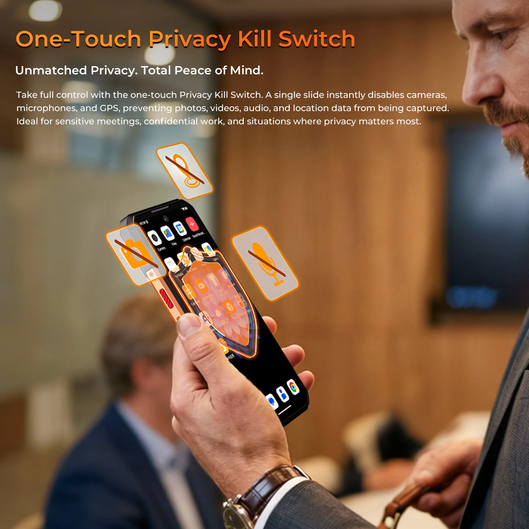 Фото OUKITEL WP500/WP500 Ultra 5G AI Защищенный смартфон с процессором Dimensity 8300, 6,8-дюймовым дисплеем 120 Гц, 12 ГБ ОЗУ + 1 ТБ ПЗУ, аккумулятором 10000 мАч, быстрой зарядкой 45 Вт, Android 16 №5