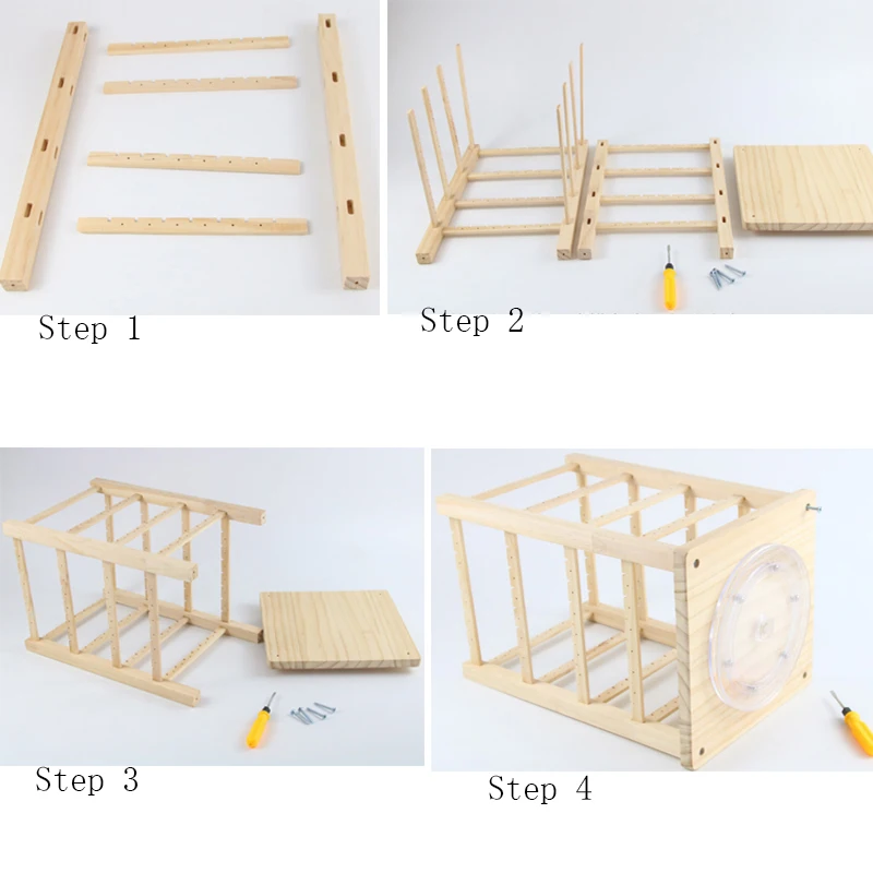 Rotating Wooden Earring Holder Stand For Store Display Necklace Jewelry Organizer Tray Showcase Stand Storage Box