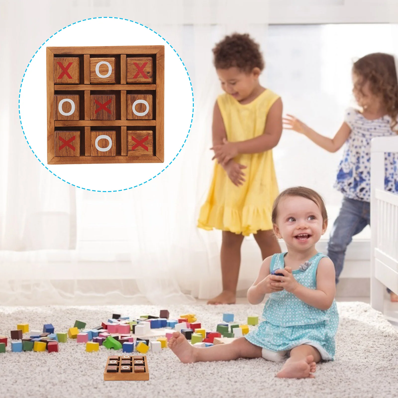 

Noughts Crosses Game Xo Chess Children's Toys Brain Teaser Puzzles Adults -Toe Board