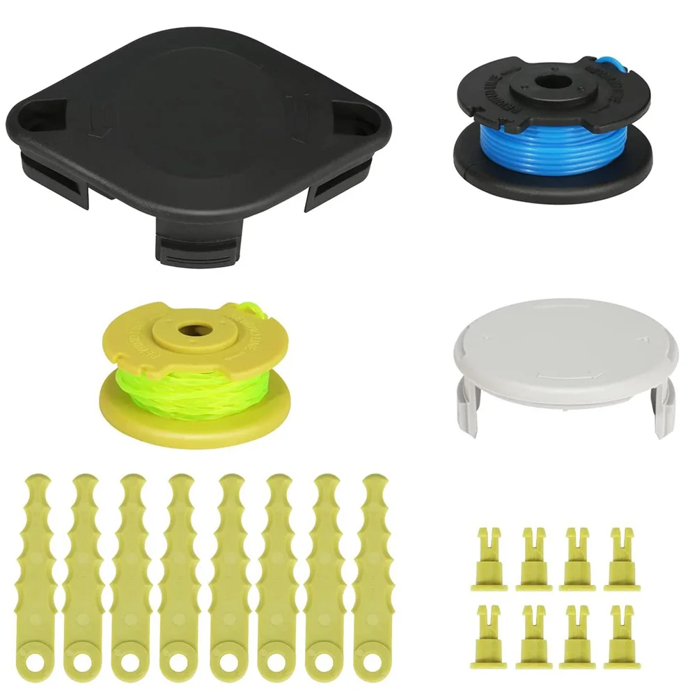

2-in-1 Pivoting Fixed Line And Bladed Head Spool Line Spool Cap Blades For Ryobi 18-Volt, 24-Volt & 40-Volt Trimmer