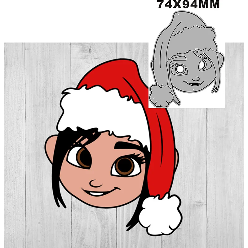 Новинка 2022 милый Аватар для девочки Рождественская шляпа металлические Вырубные