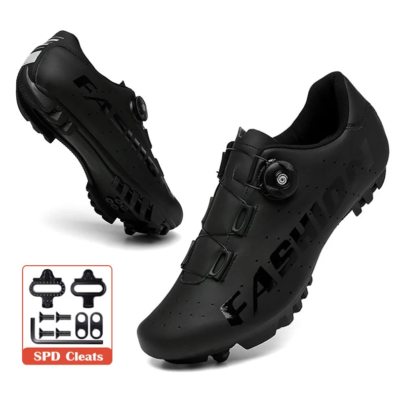 

MTB Cycling Shoes Men Flat Dirt Bicycle Speed Sneaker Road Bike Boots Spd Cleats for Shimano Mountain Bike Footwear Self-locking