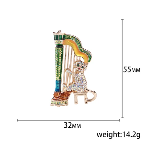 Эмалированная скрипичная брошь