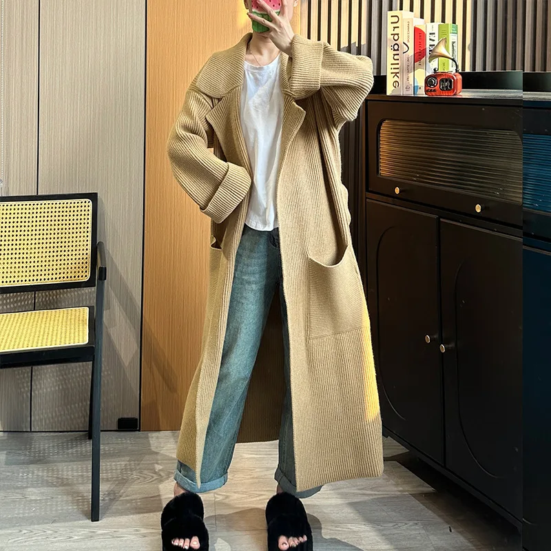 

SuperAen Осень и Зима японский стиль ретро ниша высокого класса свободный свитер пальто длинный вязаный кардиган пальто для женщин