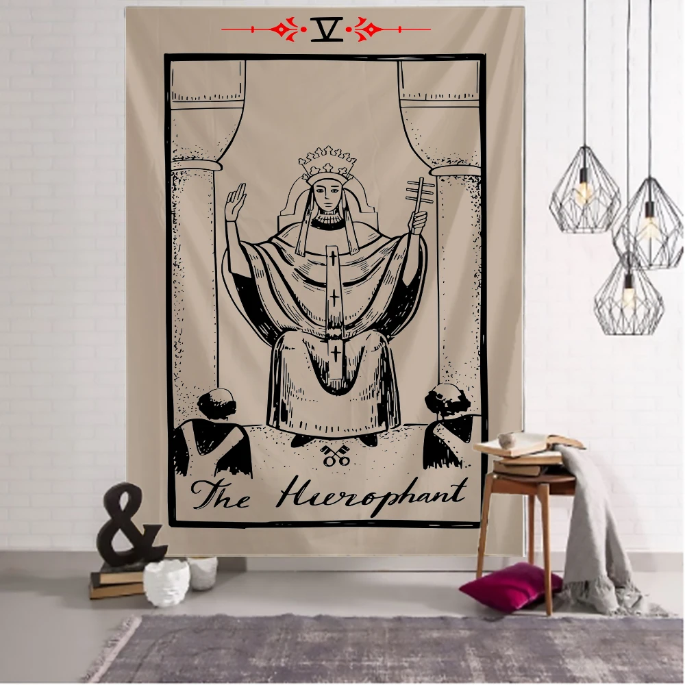 

Christian Lord The devil Tarot Card Posters Wall Art Mandala Hippie Macrame Tapestry Boho decor Psychedelic Witchcraft Banners