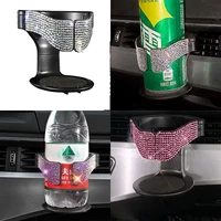 universal diamond crystal car cup holder multi function car air vent clamp clip ashtray trash can drink water cup bottle bracket