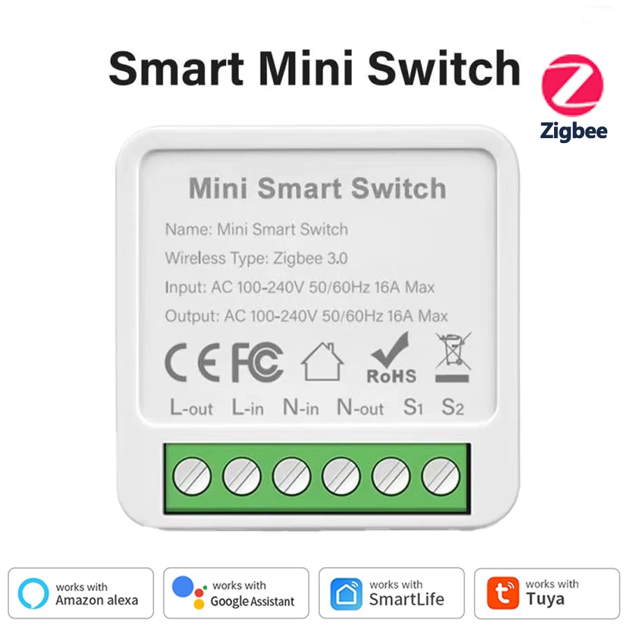 

Мини-умный выключатель Zigbee/WiFi AModule для Tuya Alexa
