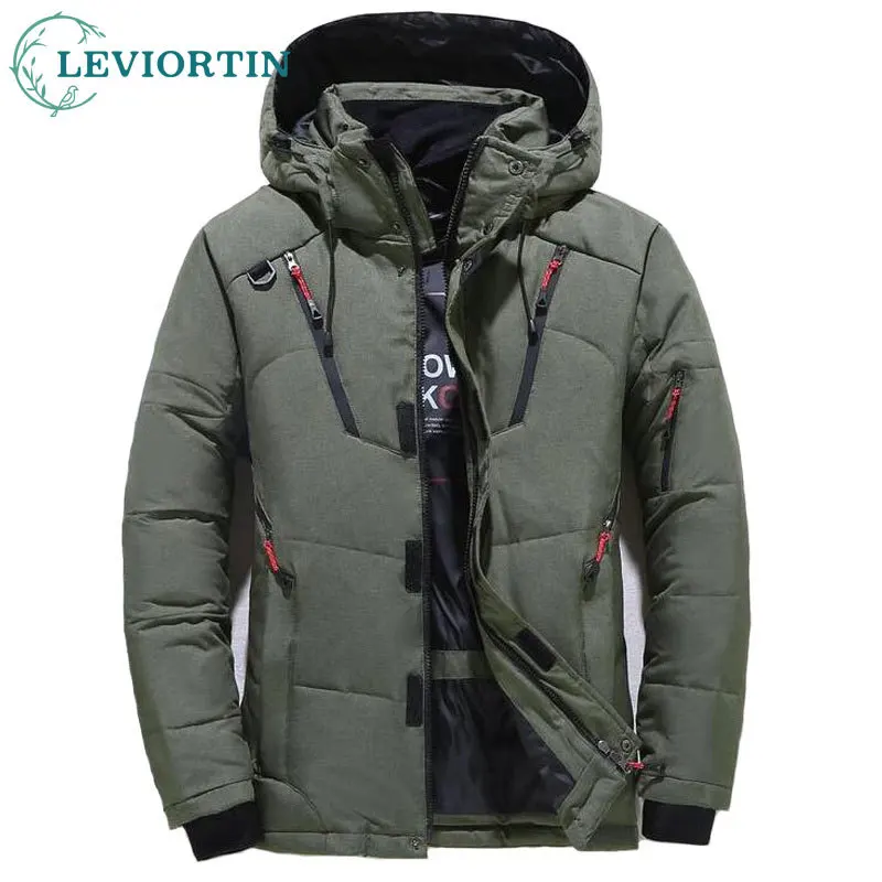 

Winter Jacket Men Casual White Duck Down Warm Hooded Coats Fashion Outwear Windbreaker Thicken Jacket for Male Casaco Masculino